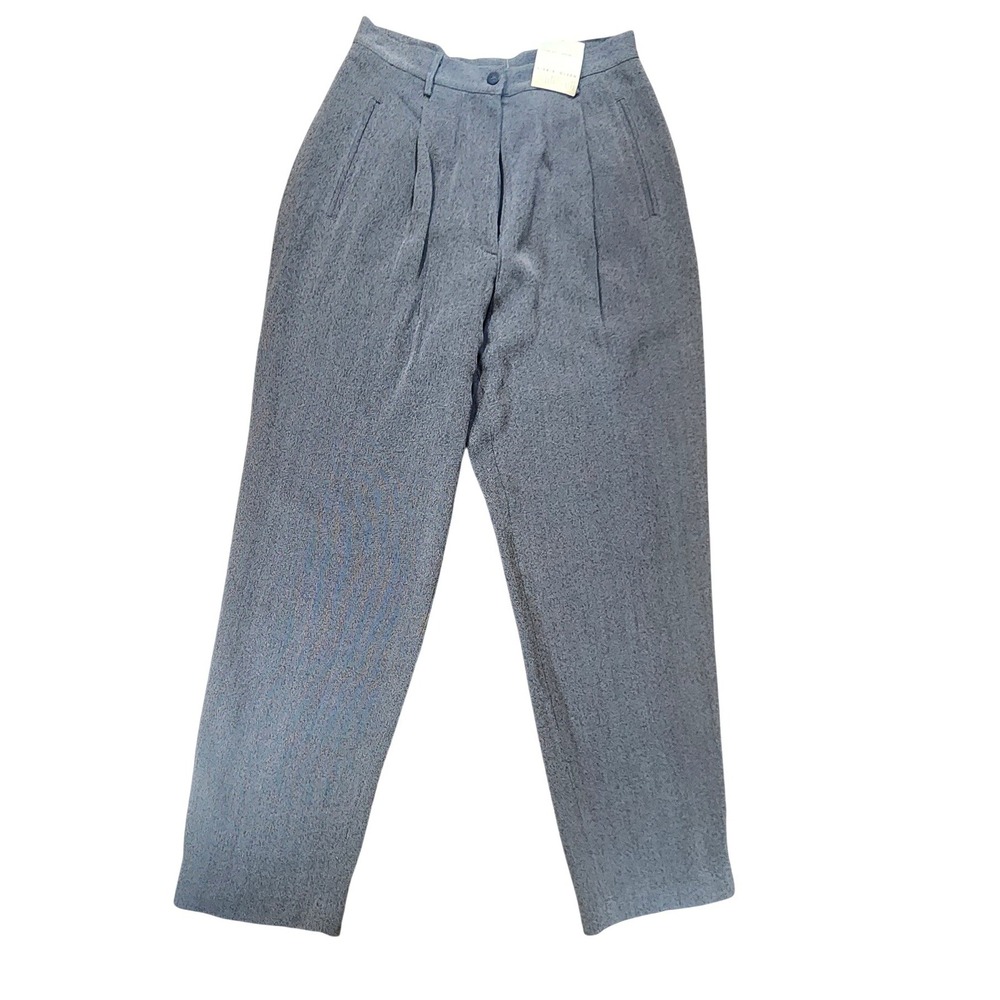 NWT Vintage Sigrid‎ Olsen Street Scene Pleated Herringbone Pants Size 12 Gray